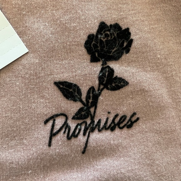 Topshop Promise Cropped Sweatshirt Mauve US2 - Picture 7 of 7